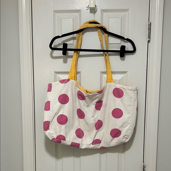 PINK Victoria's Secret Yellow Canvas Tote - Picture 4 of 5
